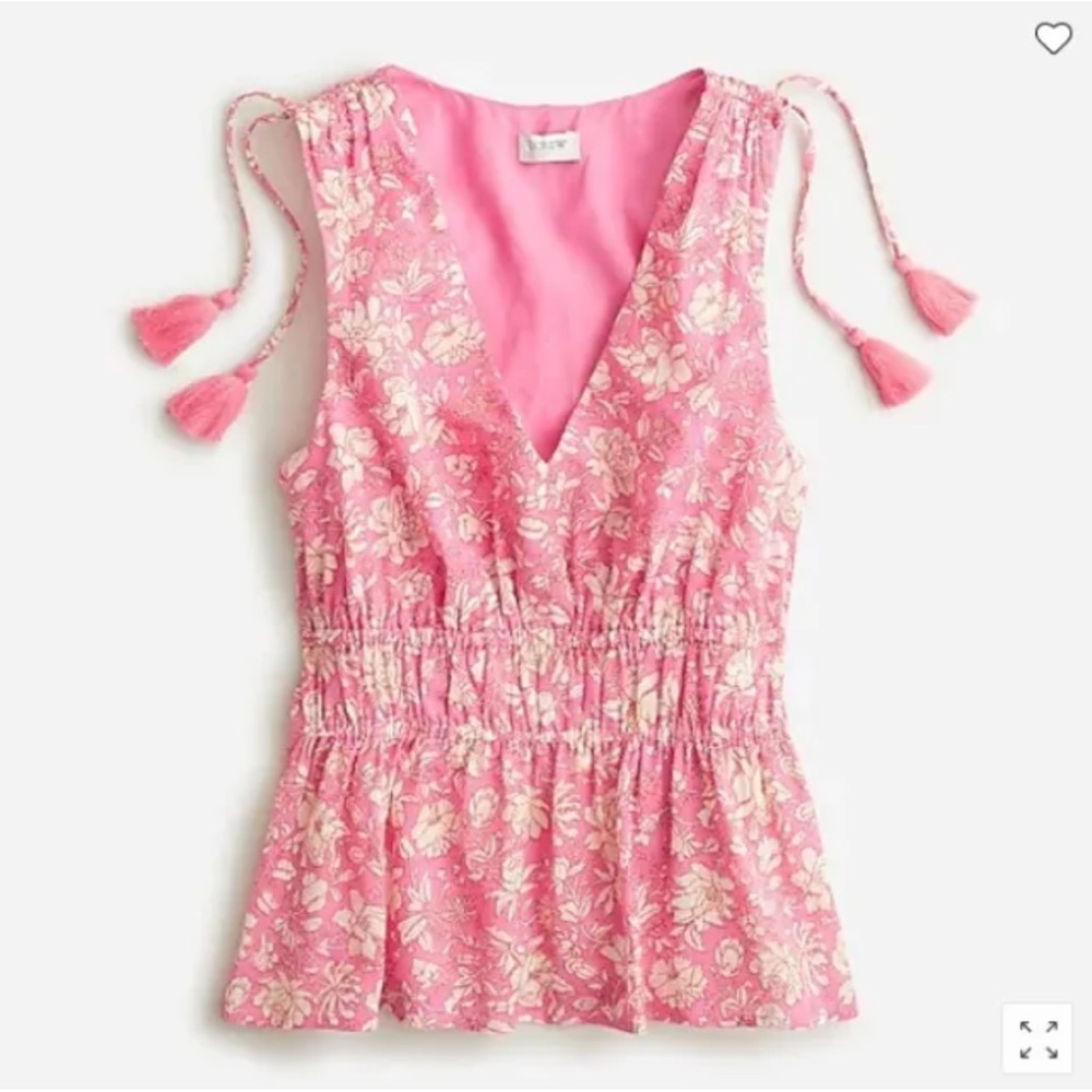 NWT J. Crew V-neck Cotton Voile Top in Tossed Floral